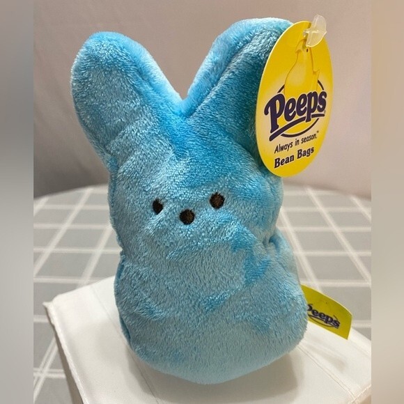 PEEPS Just Born 2005 Blue Easter Bunny Rabbit Plush Toy Stuffed Animal with tags - Picture 1 of 5